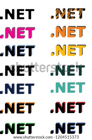 Set of dotnet flat logo, .NET flat logo, vector eps10