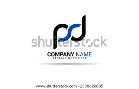 Initial PD and PSD letter colorful logo design vector icon illustration