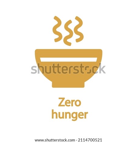 Zero Hunger Icon - Goal 2 out of 17 Sustainable Development Goals set by the United Nations General Assembly, Agenda 2030. Vector illustration EPS 10, editable