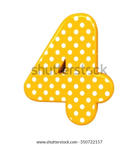 3d Polka Dots Number 4 Four Orange Funny Cute Birthday Party Sign ...