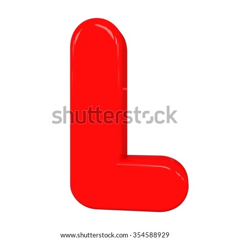 3d Cute Red Letter L With Cartoon Baby Comic And Sweet Alphabet ...
