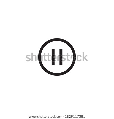 Pause Circle Outline black vector Icon
