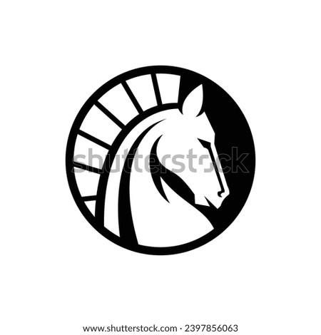 horse head logo vector icon illustration. handmade