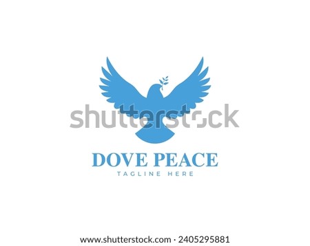dove peace logo vector icon illustration, logo template