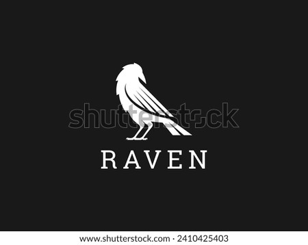 raven logo vector icon illustration, crow logo template