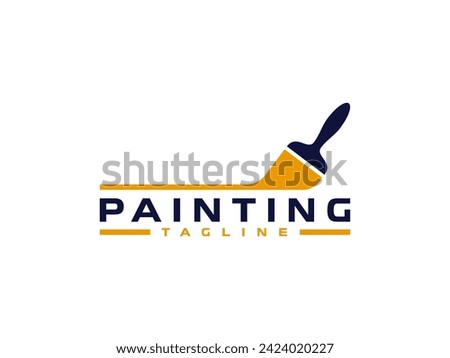 painting logo vector illustration. paint brush logo template