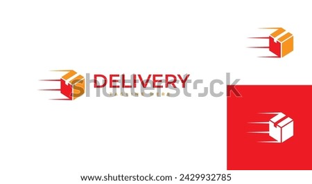 box delivery logo vector illustration, fast box logo template