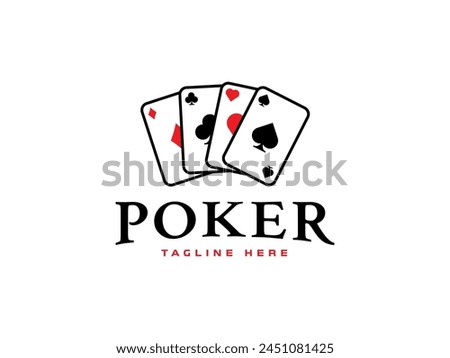 poker logo vector illustration, poker card casino logo template