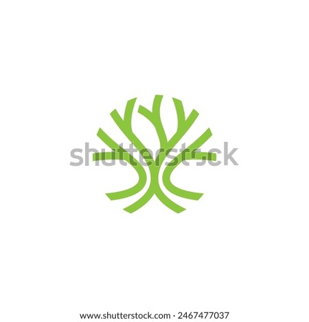 tree logo vector illustration, circle nature tree logo template