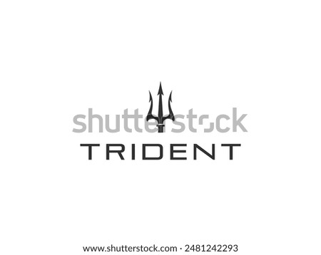 trident logo vector illustration. trident of poseidon logo template