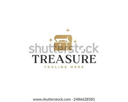 treasure logo vector illustration. chest box logo template