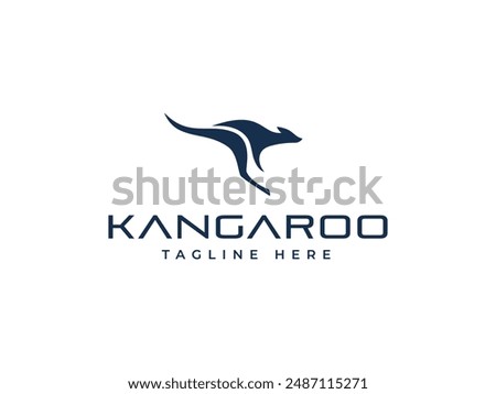 kangaroo logo vector illustration. wallaby logo template