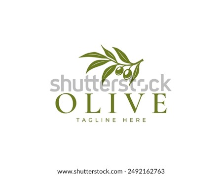 olive oil branch logo template