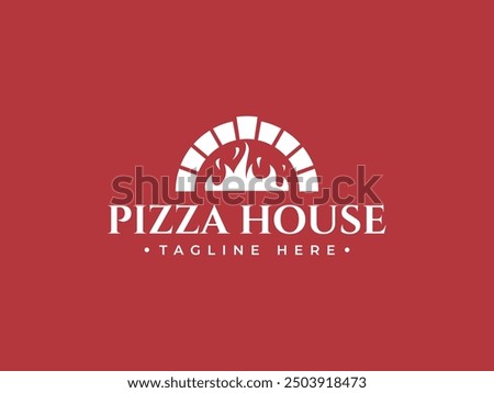 pizza logo vector illustration. pizza oven logo template