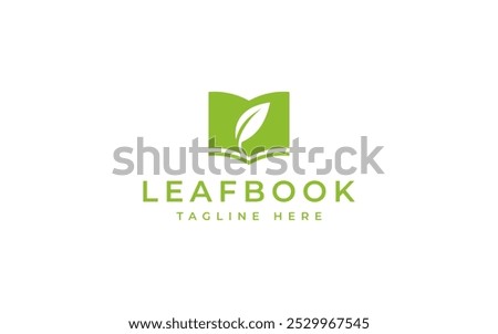 leaf book logo design vector illustration