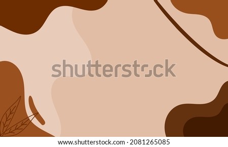 Simple abstract background with doodle shape and line art in chocolates background. Wallpaper design for social media posts. Paper background in minimal trendy flat style with copy space for text.