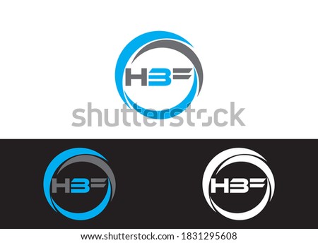 Initial Letter HBF Logo or Icon Design Vector