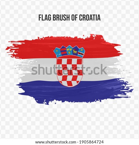 Flag Of Croatia in texture brush  with transparent background, vector illustration in eps file