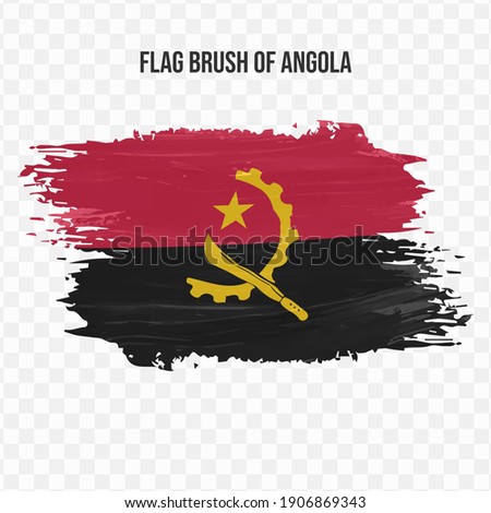 Flag Of Angola in texture brush  with transparent background, vector illustration in eps file