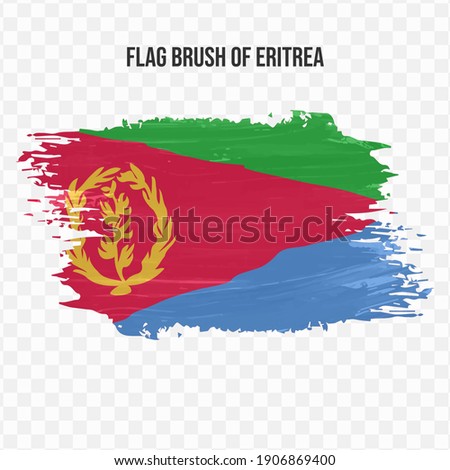 Flag Of Eritrea in texture brush  with transparent background, vector illustration in eps file