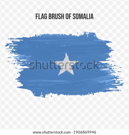 Flag Of Somalia in texture brush  with transparent background, vector illustration in eps file