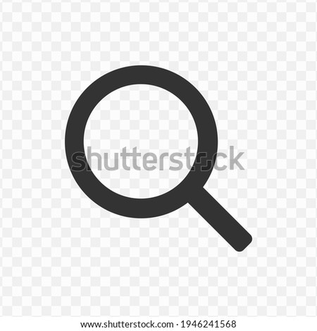 Transparent magnifying glass icon png, vector illustration of an magnifying glass icon in dark color and transparent background(png)