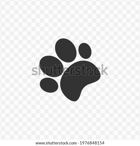 Transparent dog paw icon png, vector illustration of an dog paw icon in dark color and transparent background(png).