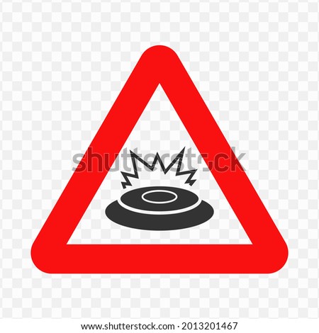 Vector illustration of caution Landmine icon in dark color and transparent background(png)