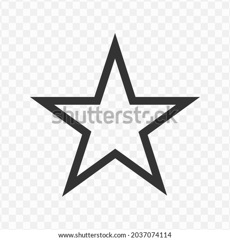 Vector illustration of star icon in dark color and transparent background(png).