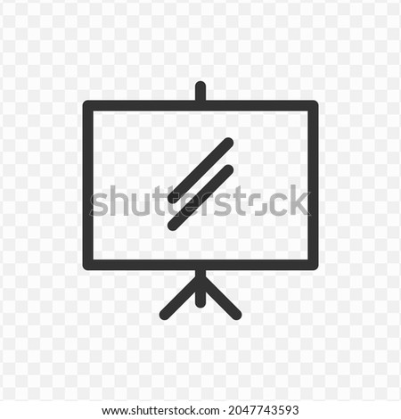 Vector illustration of whiteboard icon in dark color and transparent background(png).