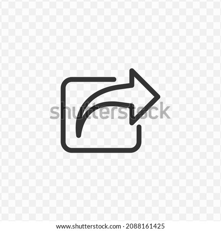 Vector illustration of share icon in dark color and transparent background(png).