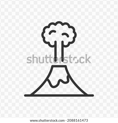 Vector illustration of volcano eruption icon in dark color and transparent background(png).