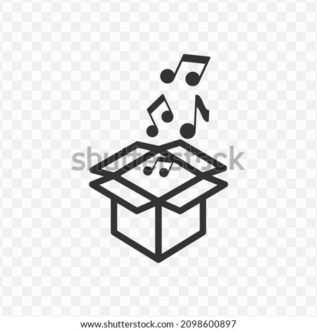 vector illustration of music box icon in dark color and transparent background(png).