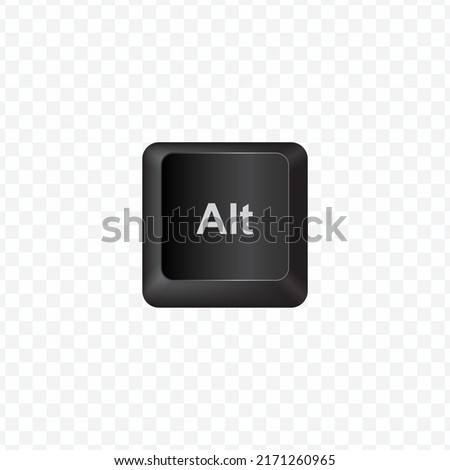 Keyboard Button, Vector illustration of Alt on dark color and transparent background (PNG).