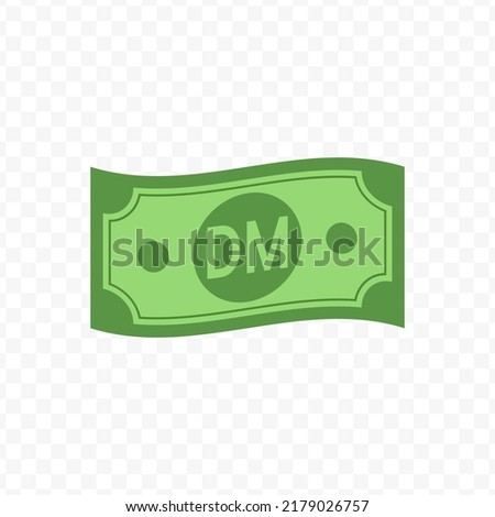Vector illustration of deutsche mark banknote in green color on transparent background (PNG).