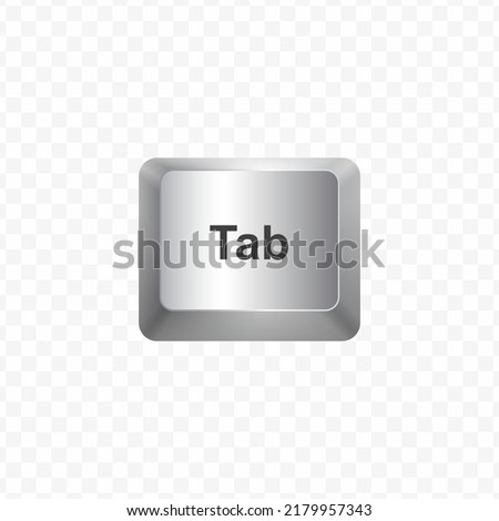 Keyboard Button, Vector illustration of shortcut Tab on white color and transparent background (PNG).