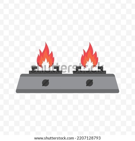 Vector illustration of two burner stove icon sign and symbol. colored icons for website design .Simple design on transparent background (PNG).