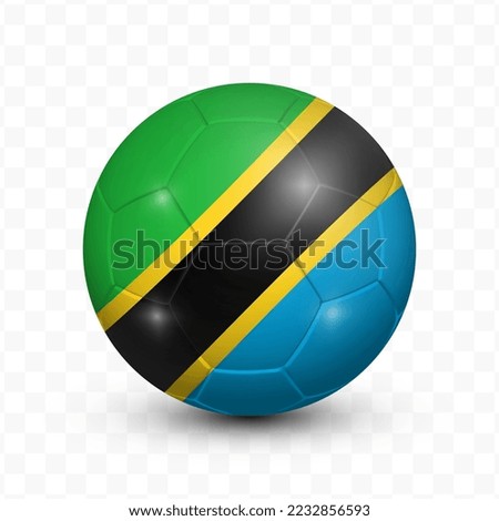 Ball Flag of Tanzania with transparent background(PNG), Vector Illustration.