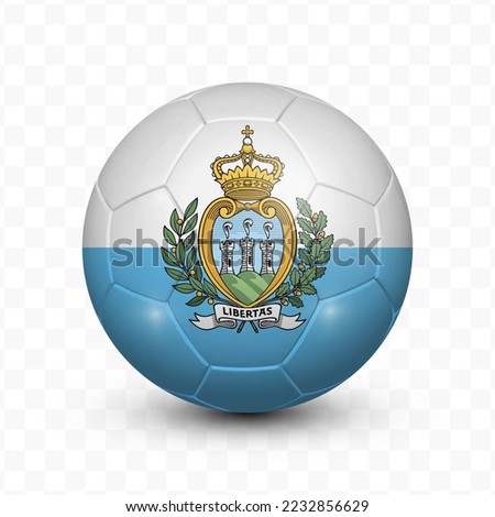 Ball Flag of San Marino with transparent background(PNG), Vector Illustration.