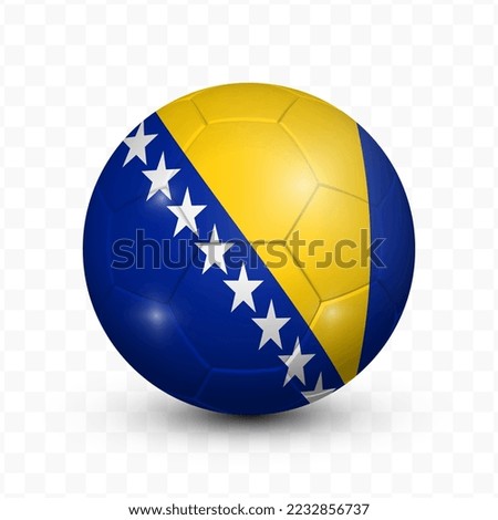 Ball Flag of Bosnia-Herzegovina with transparent background(PNG), Vector Illustration.
