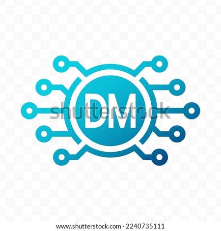 Vector illustration of deutsche mark digital currency icon in blue color and transparent background (PNG).