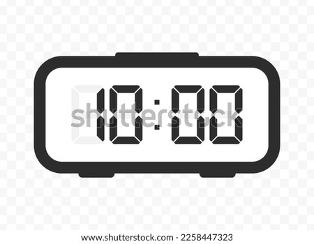 Vector illustration of ten o'clock digital clock icon sign and symbol. colored icon for website design .Simple design on transparent background (PNG).