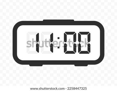 Vector illustration of eleven o'clock digital clock icon sign and symbol. colored icon for website design .Simple design on transparent background (PNG).