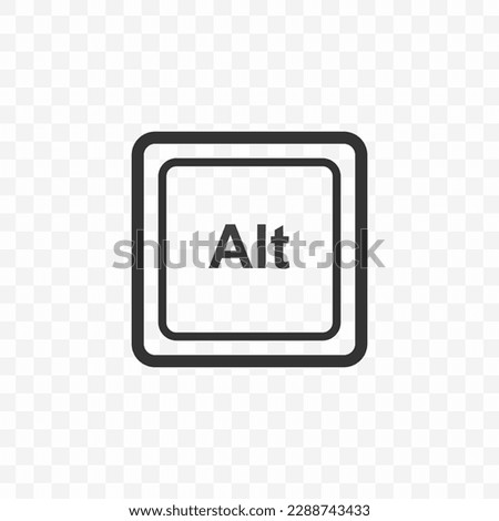 Vector illustration of Alt icon in dark color and transparent background(PNG). Keyboard shortcut button.