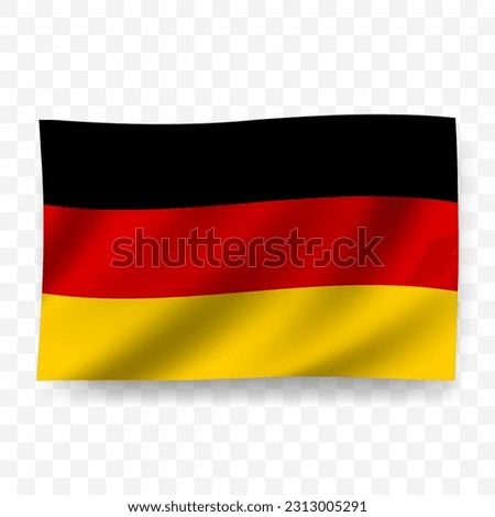 Waving flag of Germany. Illustration of flag on transparent background(PNG).