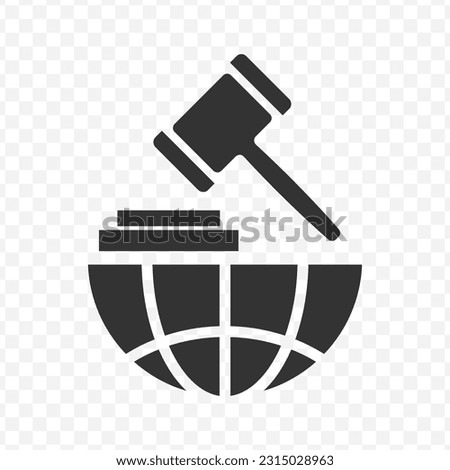 Vector illustration of international law icon in dark color and transparent background(PNG).