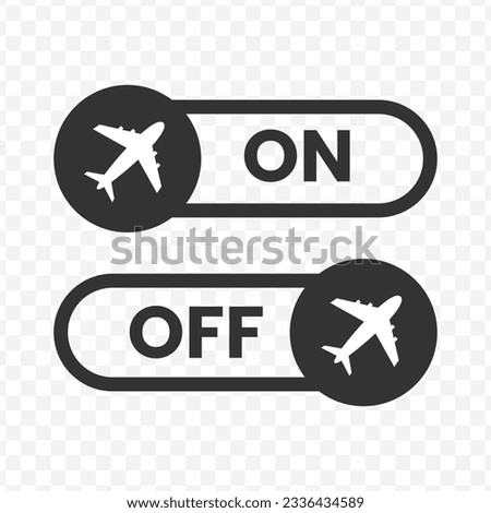 Vector illustration of airplane mode icon in dark color and transparent background(PNG).