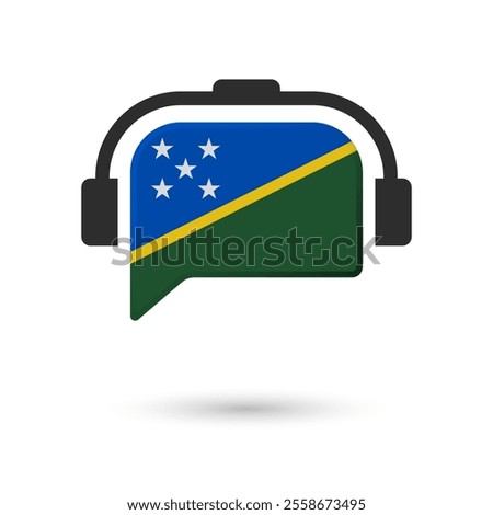 Headphone flag of Solomon Islands. Vector Illustration of flag on white background.