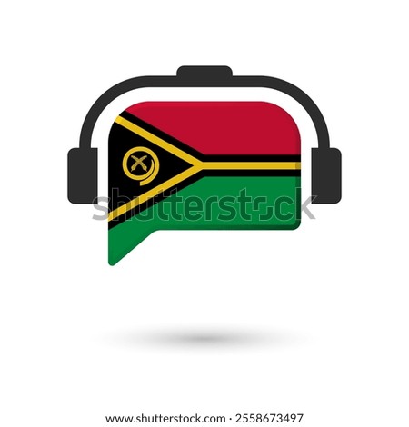 Headphone flag of Vanuatu. Vector Illustration of flag on white background.