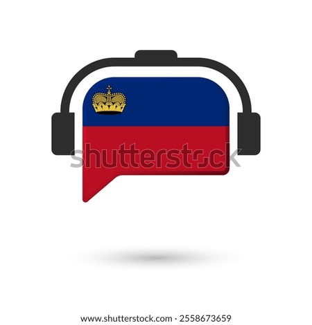 Headphone flag of Liechtenstein. Vector Illustration of flag on white background.